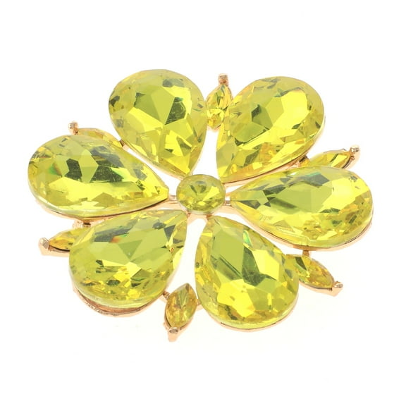 Large Crystal Flower Brooch