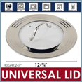 thumbnail image 3 of KEISSCO Tapa universal de acero inoxidable para ollas, sartenes y sartenes - Se adapta a ollas y sartenes de 7 a 12 pulgadas - Vidrio templado con borde de acero inoxidable Cubierta de repuesto para s, 3 of 5