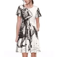 thumbnail image 1 of Disketp Cowboy Ride A Horse para Vestido de Manga Corta para Mujeres, Vestidos de Verano para Mujeres, Casual y Holgado para la Playa, 1 of 6