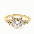 thumbnail image 2 of 1.10 TCW Lab Grown Diamond Round Cut Cluster Engagement Ring 14K Yellow Gold, 2 of 5