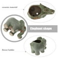thumbnail image 2 of FELTECHELECTR Maceta de cerámica vintage con forma de elefante, 2 piezas, para suculentas, para el hogar, 2 of 6