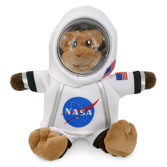 DolliBu Monkey Astronaut Plush Toy - Super Soft Wild Life Astronaut Stuffed Animal with Space Helmet and NASA Astronaut Suit, Spaceman Doll Decor for Girls and Boys - 9 Inch
