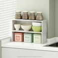 thumbnail image 4 of Furinno Helena 18-Inch Kitchen Counter Stackable Organizer Shelf, Marble White, Set of 2, 4 of 6