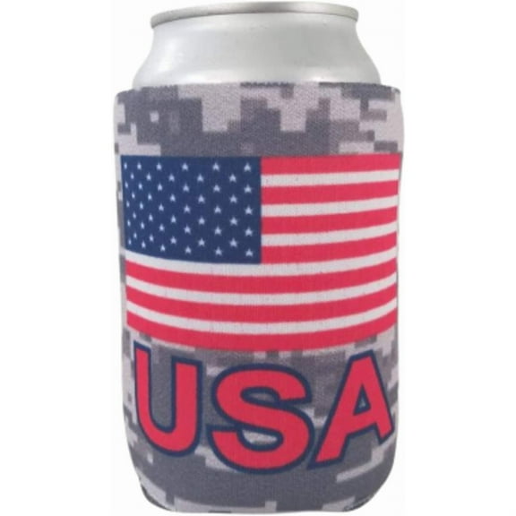 USA Can Cooler - High Quality Patriotic Can Cooler - USA American Flag Can Cooler - America Party Gift