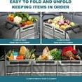 thumbnail image 2 of Car Trunk Organizer,115L Heavy Duty Collapsible Trunk Storage, with Insulated Leakproof Cooler Bag Vehicle Cargo Organizer with Lid, 3 Compartments, Straps For Car,Suv,Jeep,Sedan-Grey, 2 of 5