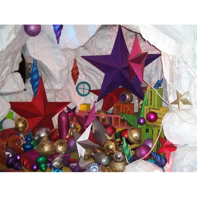 Barrango 101077 - 10 Inch Silver Leaf Star Oversized Ornament