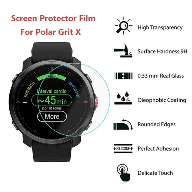 Protector de pantalla de vidrio templado HD para reloj Polargrit X | Dureza 9H | Alta transparencia | Anti-Rayaduras | Precisión de la pantalla táctil | Fácil instalación | Paquete de 3 | Resistente