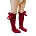 thumbnail image 1 of Seyurigaoka Baby Girls Knee High Socks Cable Knit Cotton Socks with Bow, 1 of 10