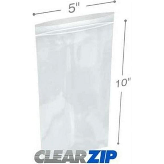 International Plastics CZ20510 5 x 10 in. ClearZip Lock Bags, 0.002 Gauge - Case of 1000