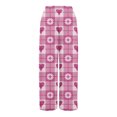 thumbnail image 7 of Women's Fashion Pocket Valentine's Day Print Stretch Adjustable Drawstring Wide Leg Pants, Elastic Waist Holiday Pants, Casual Lounge Wear for Women,Purple Pink,XL, 7 of 7