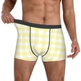 thumbnail image 2 of Kdxio Men's Boxer Briefs with Lemon Yellow Checkboard Print - Comfortable and Breathable Underwear for Everyday Wear, 2 of 7