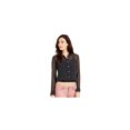 thumbnail image 1 of Camisa con botones Aeropostale para mujer Diseño de mariposa Negro Talla Mediana, 1 of 2