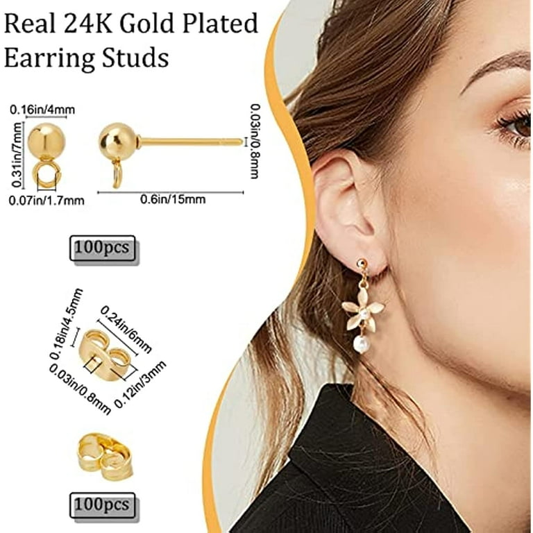 Gold plated shop earring posts