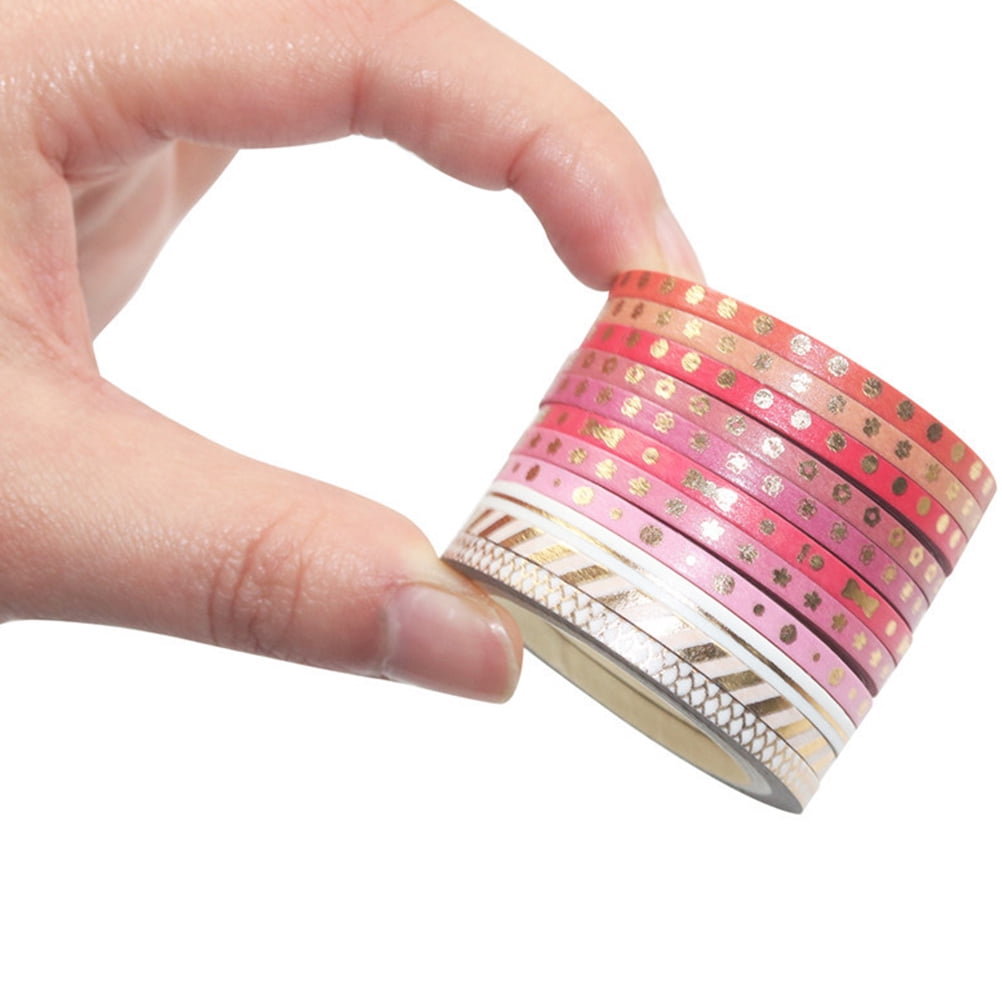 24 Rolls Washi Tape Set Foil Gold Skinny Decorative Masking Washi Tapes 3MM  Wide DIY Masking Tape 