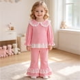 thumbnail image 2 of Mnyotv Toddler Baby Girl Clothes Ruffle Striped Long Sleeve Top Pants 2Pcs Fall Winter Outfits for Girls Size 2-3Y, 2 of 6