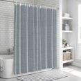 thumbnail image 5 of Blue Striped Shower Curtain Set - Standard 72" x 72" Washable Bathtub Curtain with 12 Hooks, Farmhouse Linen Texture Line Stripes Waterproof Fabric Stall Shower Curtains for Bathroom/Bathtub Décor, 5 of 8