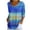 Blue, variant on Fsgntruao 3/4 Sleeve Tops for Women Casual V-Neck Loose Gradient Summer Spring Pullover Tunic Blouses Orange 2XL