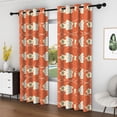 thumbnail image 5 of LFEEY Orange Kids Room Blackout Curtains, Star Flower Insulated Grommet Curtains, 42x63 inches, 2 Panels, 5 of 6