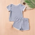 thumbnail image 3 of Boys Girls Summer Breathable Outfits Casual Short Sleeve T-Shirt And Shorts Two-Piece Color Block Suits for 1-6 Years, 3 of 6