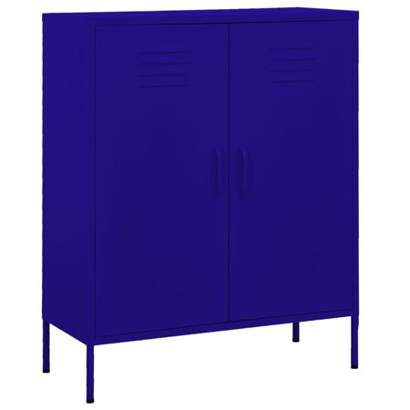 Carevas Storage Cabinet Navy Blue 31.5"x13.8"x40" Steel