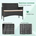 thumbnail image 2 of Devoko 4 Pieces Outdoor Patio Conversation Set PE Rattan Wicker Furniture Set, Black/Beige, 2 of 7
