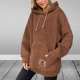 thumbnail image 2 of Lindreshi Womens Fall Fashion 2025 Hoodies for Women Fashion Women Oversized Sweatshirts Fleece Hoodies Long Sleeve Shirts Pullover Fall Clothes with Pocket Tops, 2 of 9