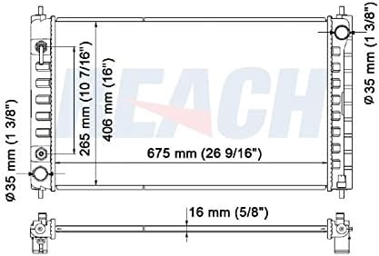 REACH 41-2998 Radiator for 12-07 Nissan Sentra, Automotive Radiator Replacement Part
