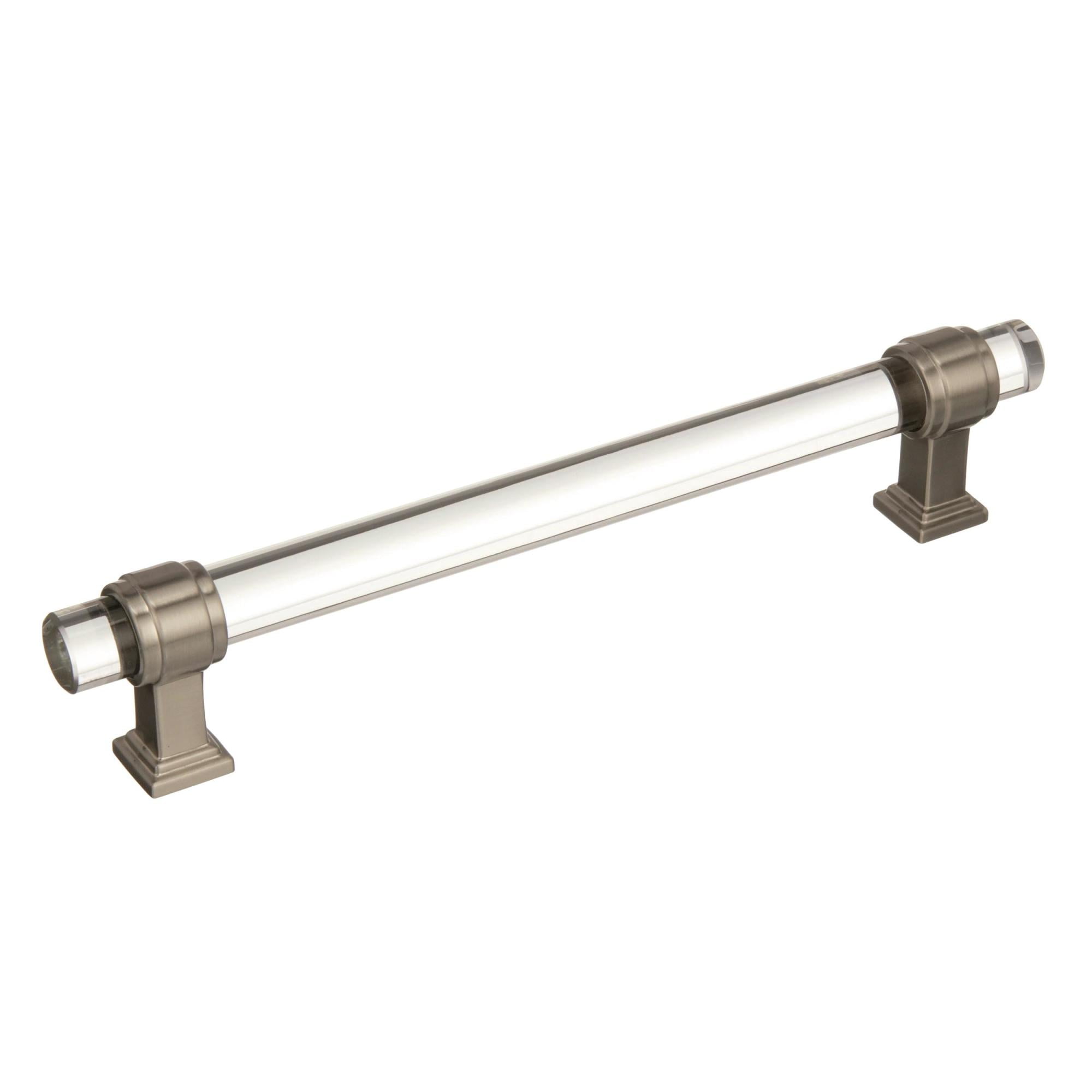 C-to-C Marble White/Polished Nickel Cabinet Pulls Amerock 5-1/16 in. 128 mm