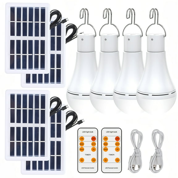 Camping Portable Electric Light Chicken Coop Light with Timer, Rechargeable Solar Light Bulbs Shed Night Emergency Power Outage