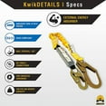 thumbnail image 3 of kwiksafety (charlotte, nc) boa 1 pack (external shock absorber) single leg 6ft safety lanyard osha ansi fall protection restraint equipment snap rebar hook connectors construction arborist roofing, 3 of 6