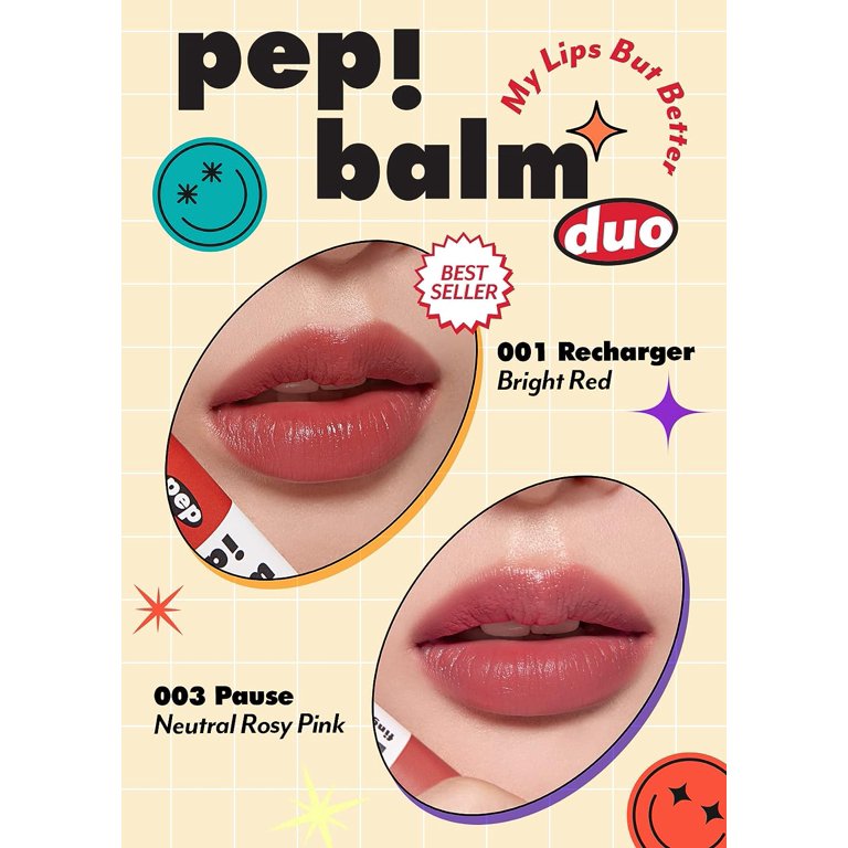 I`M MEME 2-in-1 Multi-use Lip and Cheek Tint Set - Pep!Balm Duo | With Shea  Butter, Gift, Liquid Blush and Lip Paint, Travel-Friendly (001 Recharger