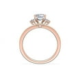 thumbnail image 2 of 0.70 Carat Excellent Emerald Cut Natural Diamond Unique Halo Ring for Women Solid 18K Rose Gold Size 8.5, 2 of 8