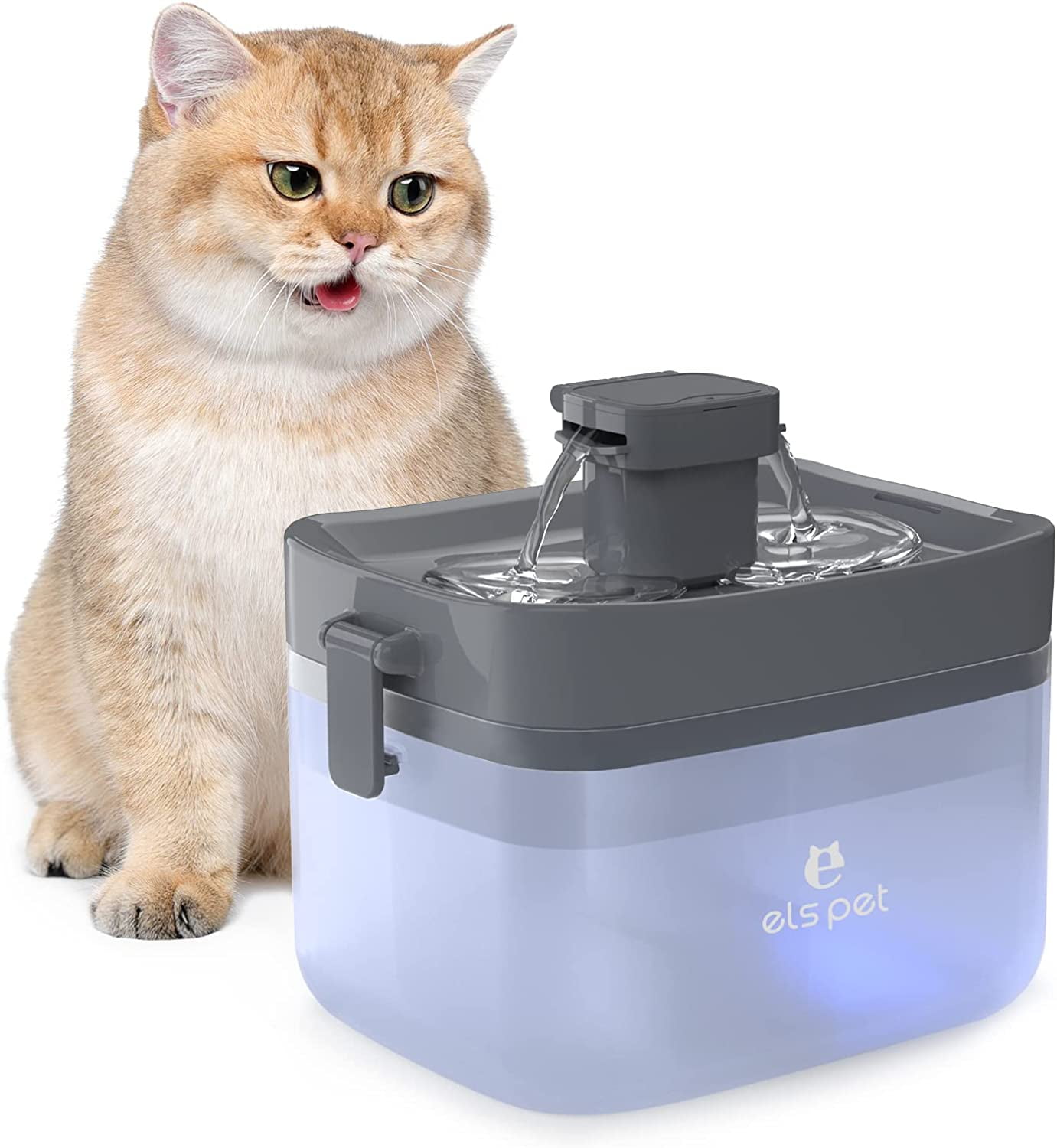 ELS PET Automatic 1.5L/50.73oz Dog Cat Water Fountain USB 20dB Ultra