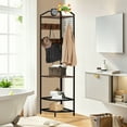 thumbnail image 7 of Corner Coat Rack with Shoe Storag, Heavy Duty Hall Tree with 14 Hooks, Freestanding Clothes Rack Shoes Shelf Organizer for Entryway, Hallway, Bedroom, 7 of 7