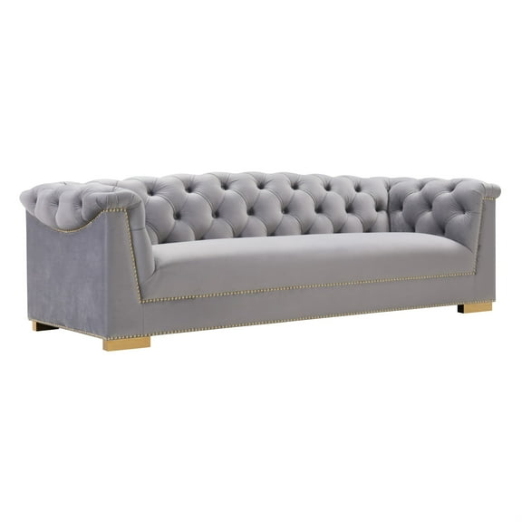 Casafoyer Farah Grey Velvet Sofa