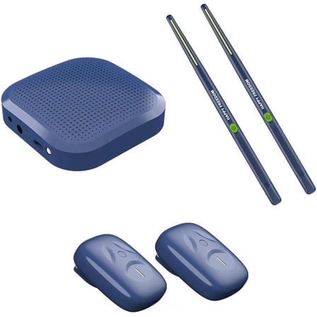 Virtual Electronic Drum Set With Foot Pedals And Drumsticks,Bluetooth and 8 Sounds,smart electronic drum set Machine for Beginners Adults Kids Gift(1Set,Blue)