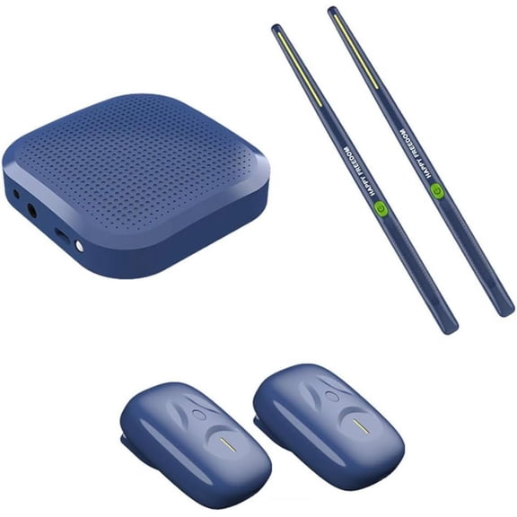 Virtual Electronic Drum Set With Foot Pedals And Drumsticks,Bluetooth and 8 Sounds,smart electronic drum set Machine for Beginners Adults Kids Gift(1Set,Blue)