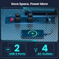 thumbnail image 6 of UPGO 52 Inch L Shaped Carbon Fiber Gaming Corner Desk with Power Strip, Adjustable Monitor Stand, Pegboard & Storage Shelves, Reversible Computer Desk for Bedroom Office Gaming, 6 of 6