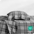 thumbnail image 4 of Juego de Sábanas de Lujo de Franela Bare Home 100 % Algodón Tamaño Twin-XL Bolsillo Profundo 3 Piezas Cuadros Stirling Gris/blanco, 4 of 7