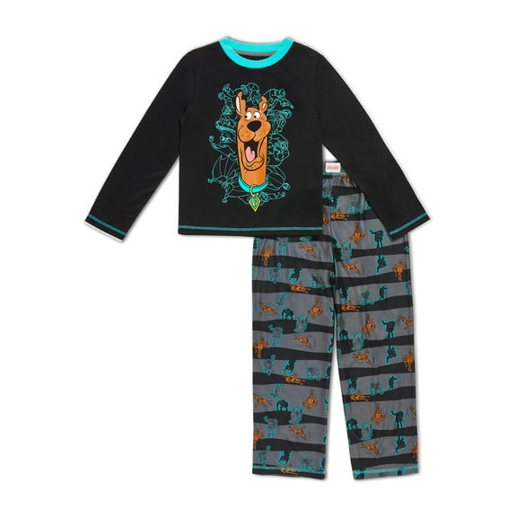 Scooby Doo Boys Long Sleeve Long Pant, 2-Piece Pajama Set Sizes 4-12