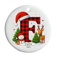 thumbnail image 2 of Adornos personalizados de árbol de Navidad con alfabeto acrílico | Decoración colgante de 26 letras • Colgante navideño • Acento de gorro rojo de Papá Noel • Decoración personalizada personalizada, 2 of 6