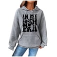 thumbnail image 1 of WEAIXIMIUNG Chandails en Molleton pour Femmes Tendance Zip Mode Féminine Imprimé à Capuche Manches Longues Patchwork Chandail à Capuchon, 1 of 4