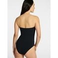 thumbnail image 6 of Time and Tru Women's and Women's Plus Size Ribbed Bandeau One Piece Swimsuit, Sizes XS-3X, 6 of 6