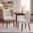 thumbnail image 3 of AFO Upholstered Dining Chairs Set of 4 with Solid Wood Legs & Padded Seat, Wood Mid Century Side Chairs for Kitchen Desk, Dining Room and Restaurant, Light Grey, 3 of 13