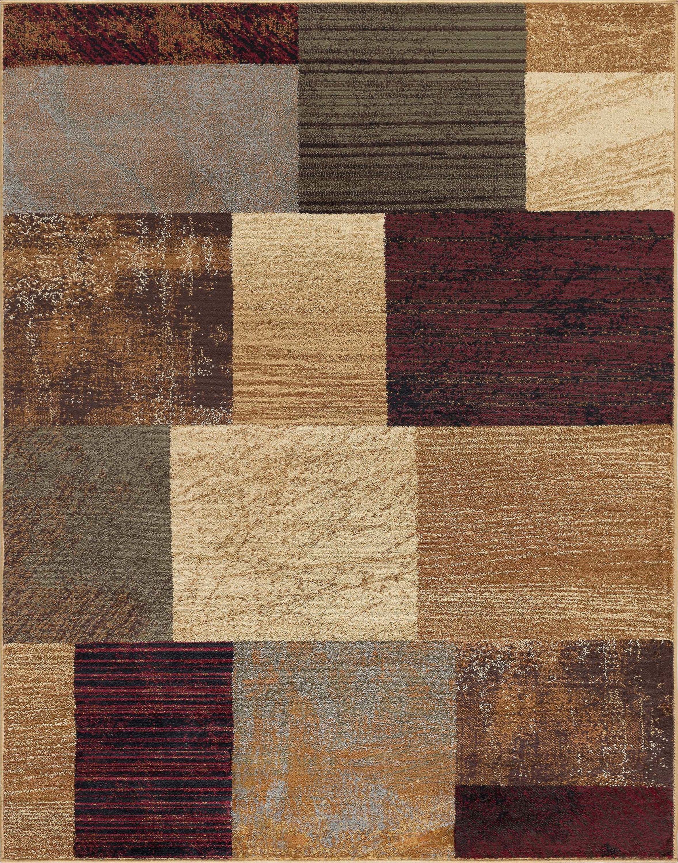 Elegance Contemporary 5' x 7' Multi-Color Polypropylene Indoor Area Rug