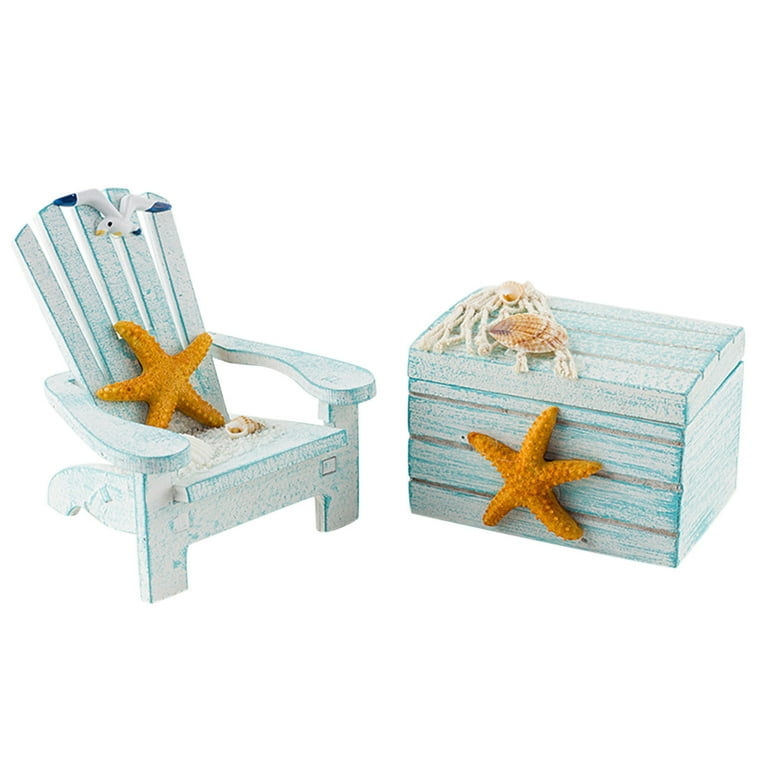 Hanging Glass Ornament Display Party Ball Mediterranean Style Mini Beach Chair Decoration Children s Room Ocean Wind Desktop Small Box Decoration Shooting Props Hanging Chains with Hooks for Mirror Wa...