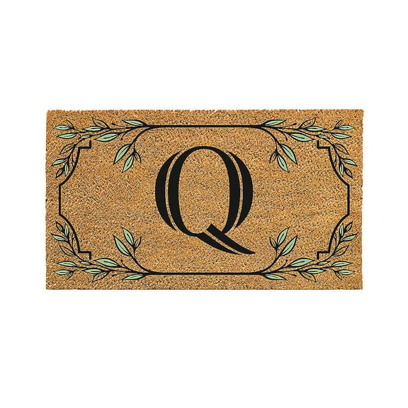 28" x 16" Monogram Coir Mat, Letter  "Q"