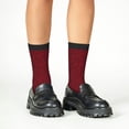 thumbnail image 4 of Rocae Burgundy Floral for Girls Boys Crew Socks,Children's Socks, Kids Socks, Toddler Socks: Daily Wear with Kids School Uniform, 4 of 5