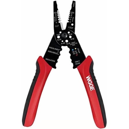 WG-015 Professional 8-inch Wire Stripper/Crimping Tool, Cable Cutter/Crimper, Wiring and Multi-Function Hand Tool, Red With Black$$Tools & Hardware Other