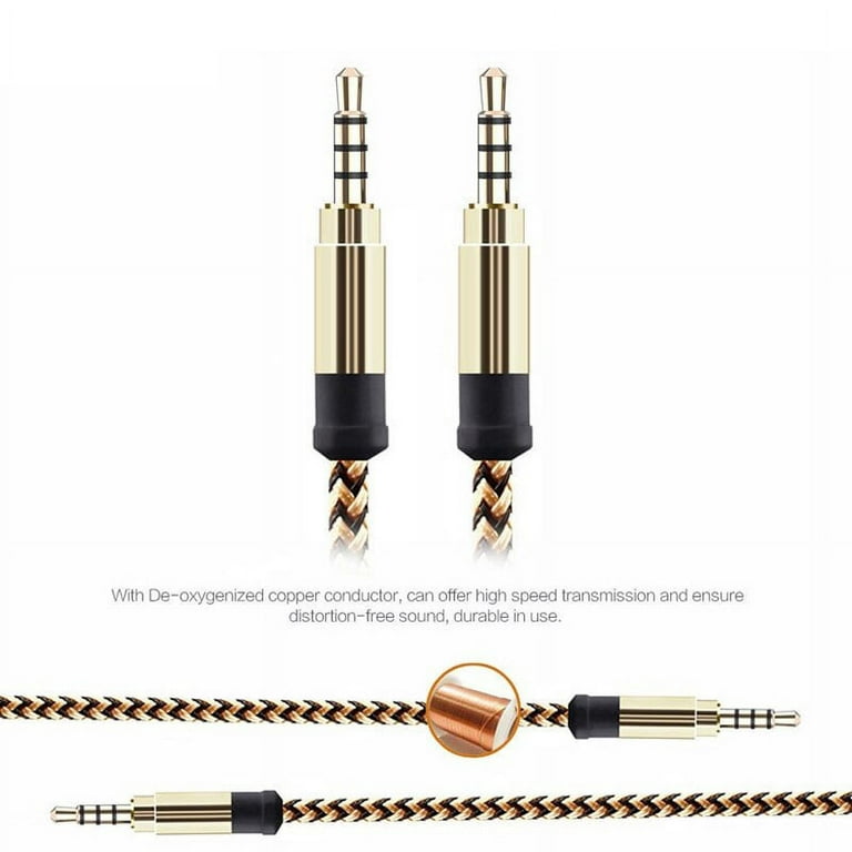 3.5 mm male to male stereo audio cable, 30 ft / 10 m, gold plated –  Nextronics
